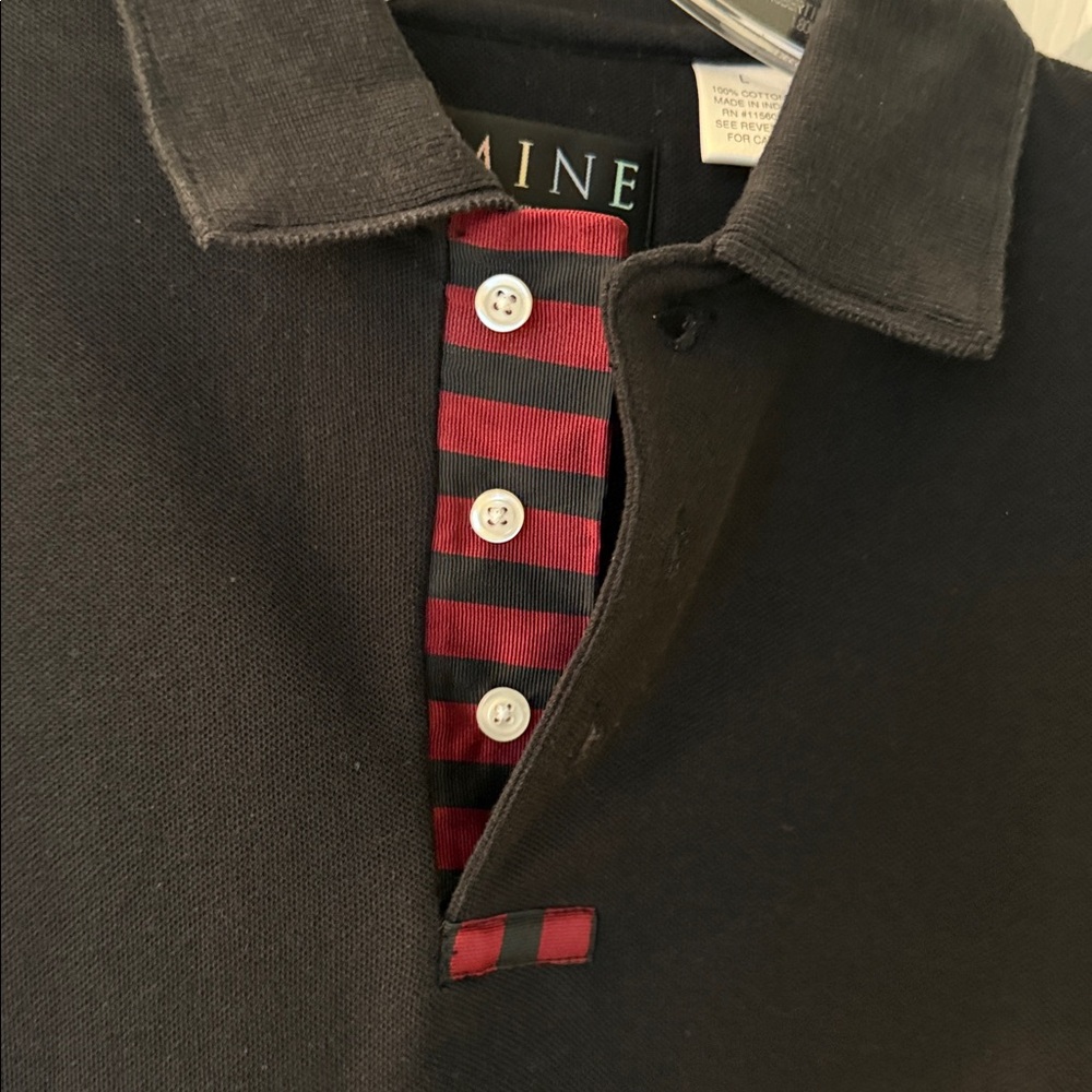 MINE Black and burgundy Men's Polo Shirt